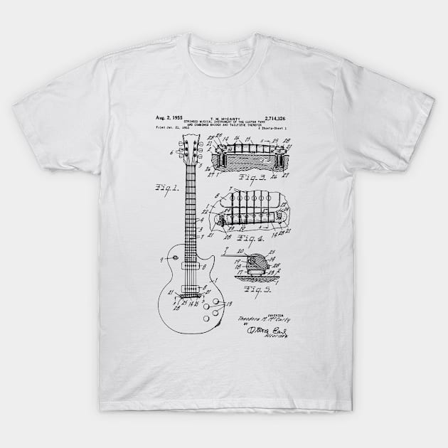 Electric Guitar shematics T-Shirt by BeckyS23